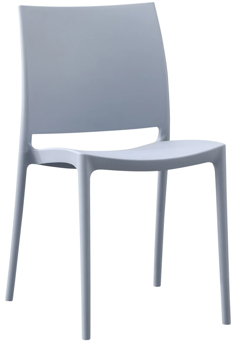 Chaise empilable design en plastique couleur gris clair résistant aux UV – jardin terrasse et intérieur 10_0007892