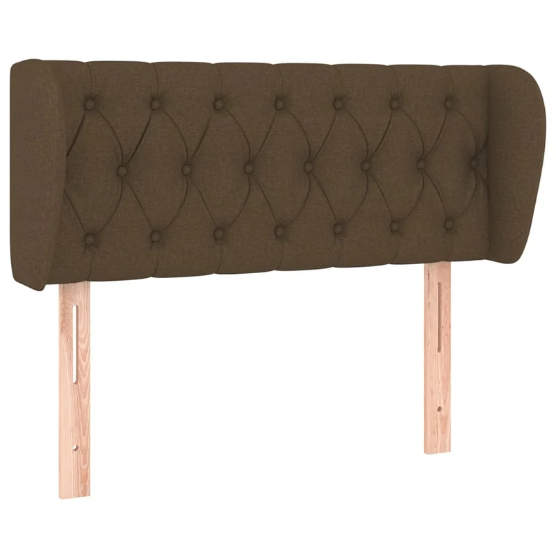 Tête de lit accessoire couchage chambre à coucher meuble capitonné avec rebord latéral 93 x 23 x 78/88 cm tissu marron foncé TDL0204638