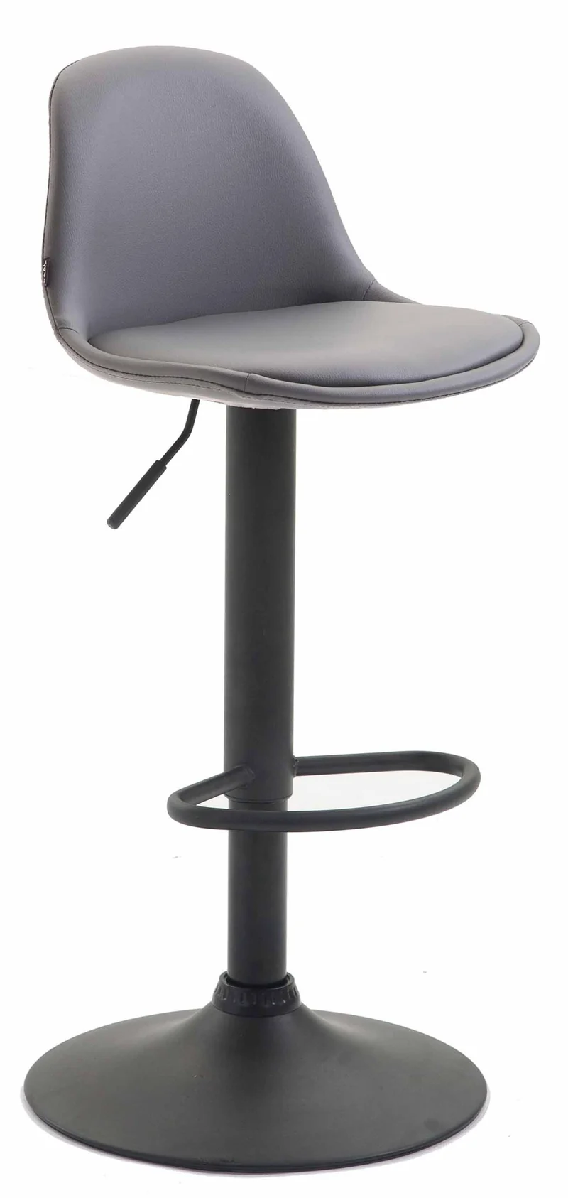 Tabouret de bar avec repose-pieds design moderne en synthétique bleu pieds en métal noir mat 10_0000277