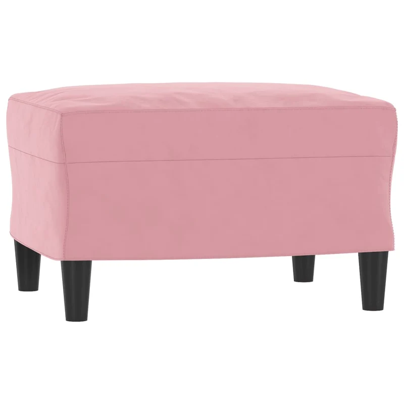 Repose-pieds tabouret bout de lit 60 x 50 x 41 cm en velours rose DEC030547