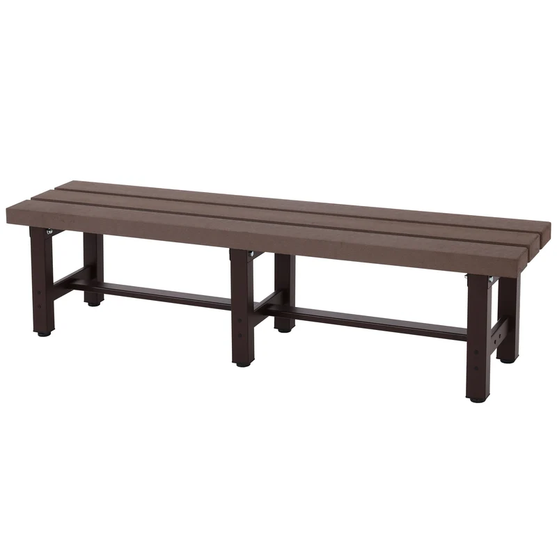 Banc de jardin en aluminium résistant au intempéries pieds réglable 150 cm marron 04_0005828