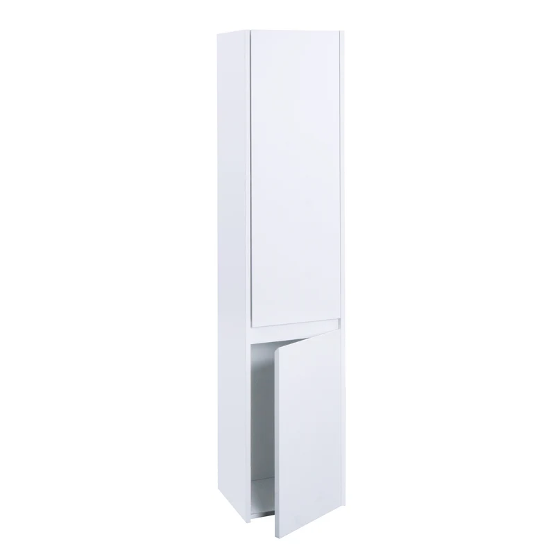 Élément mural meuble de salle de bain 2 portes 3 compartiments 160x33 cm MDF blanc 04_0008633