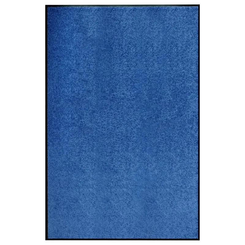 Paillasson lavable 120 x 180 cm PVC antidérapant et polyamide bleu DEC040600