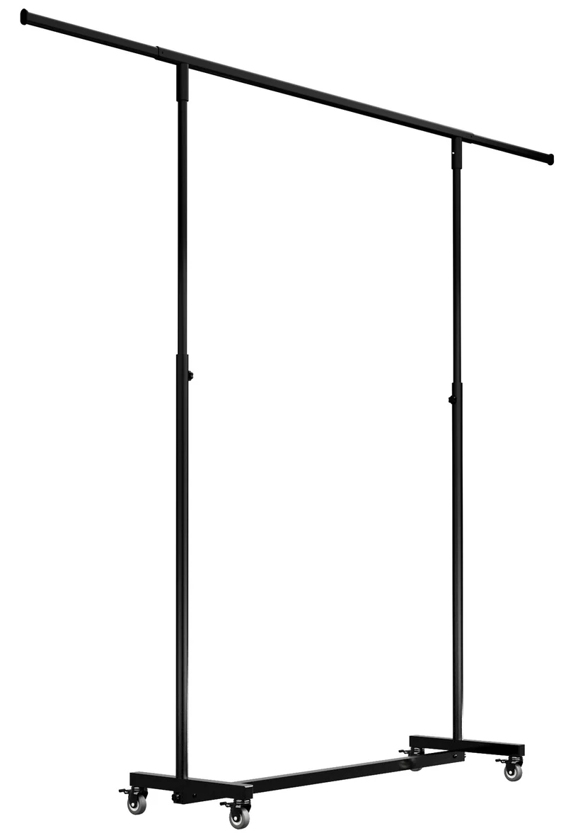Portant penderie sur roulettes tube hauteur et largeur réglable 150x50x190 acier noir 10_0008989