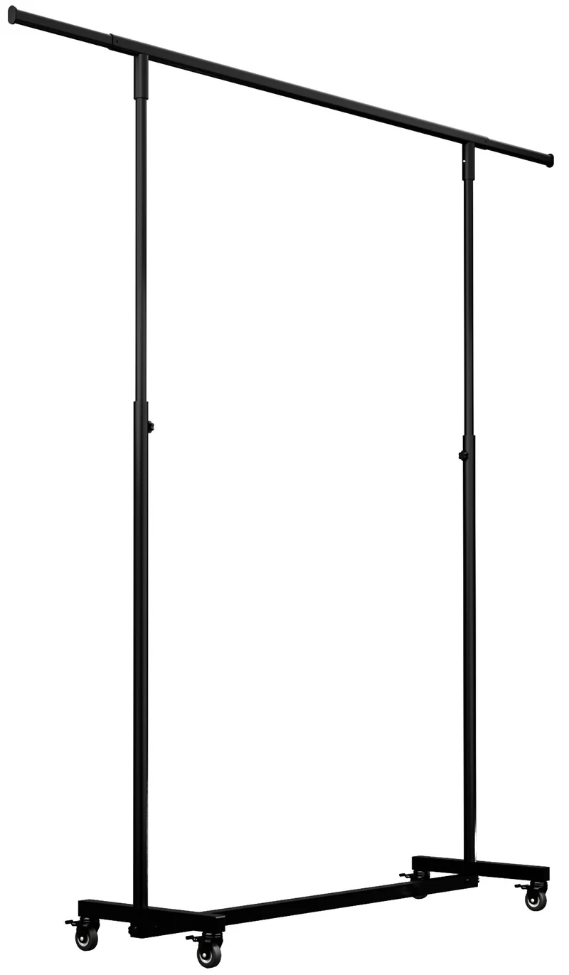 Portant penderie sur roulettes tube hauteur et largeur réglable 120x50x190 acier noir 10_0008988