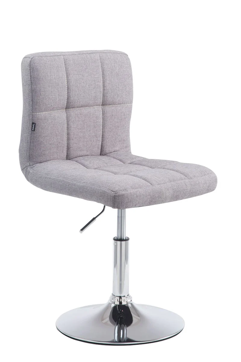 Chaise de salle à manger x1 hauteur réglable design moderne couture décorative en tissu gris piètement en métal 10_0005496