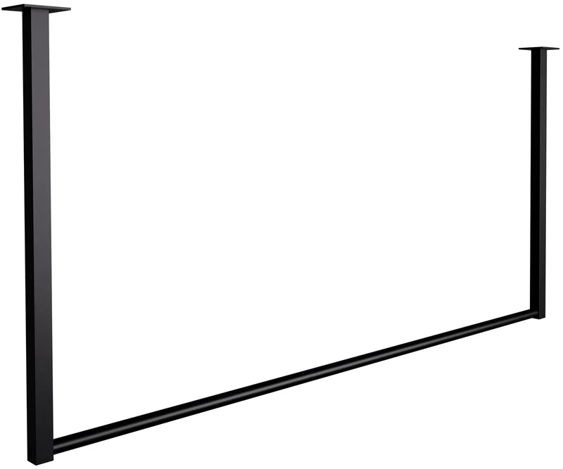 Tringle à vêtements suspendue porte-manteau 120x60 cm acier thermolaqué noir 10_0009012