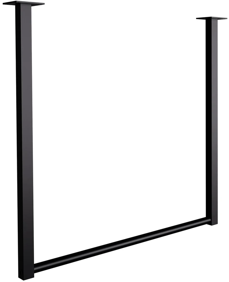 Tringle à vêtements suspendue porte-manteau 60x60 cm acier thermolaqué noir 10_0008981