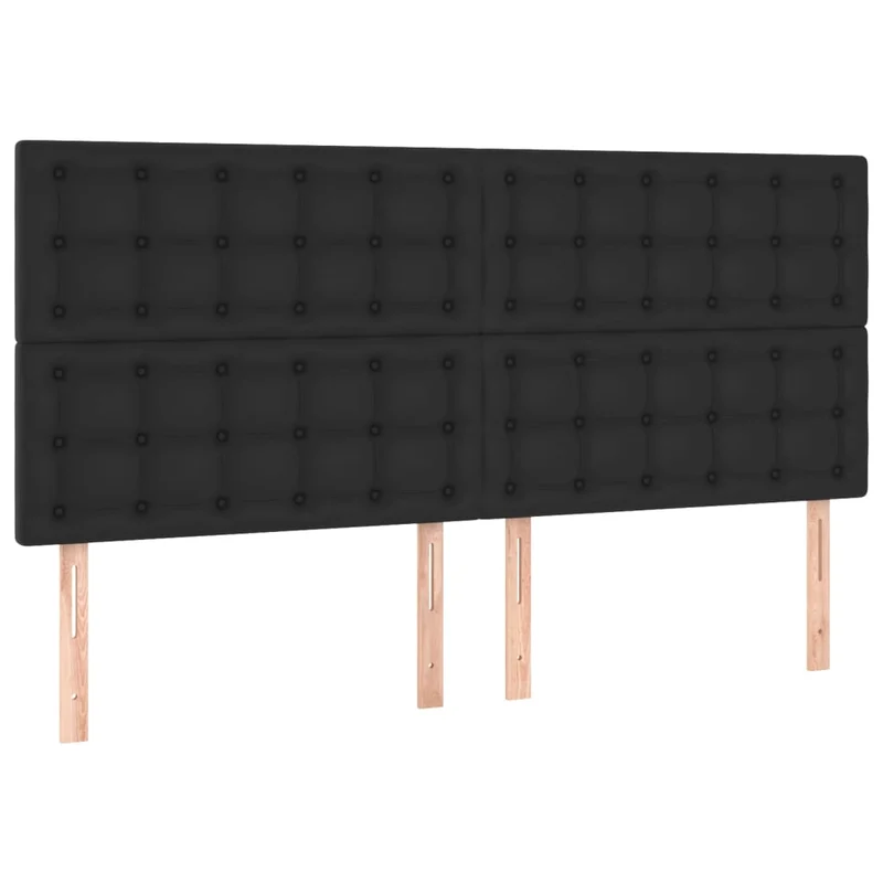Tête de lit accessoire couchage chambre à coucher meuble à LED 200 x 5 x 118/128 cm synthétique noir TDL0200633