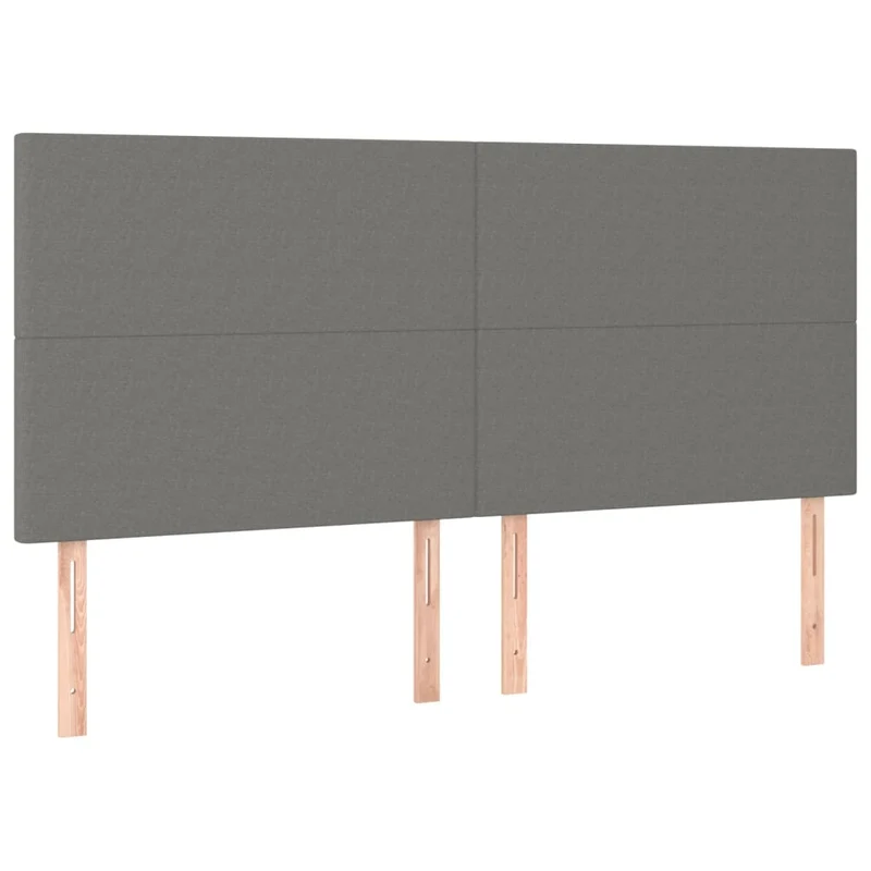 Tête de lit accessoire couchage chambre à coucher meuble à LED 200 x 5 x 118/128 cm tissu gris foncé TDL0201088