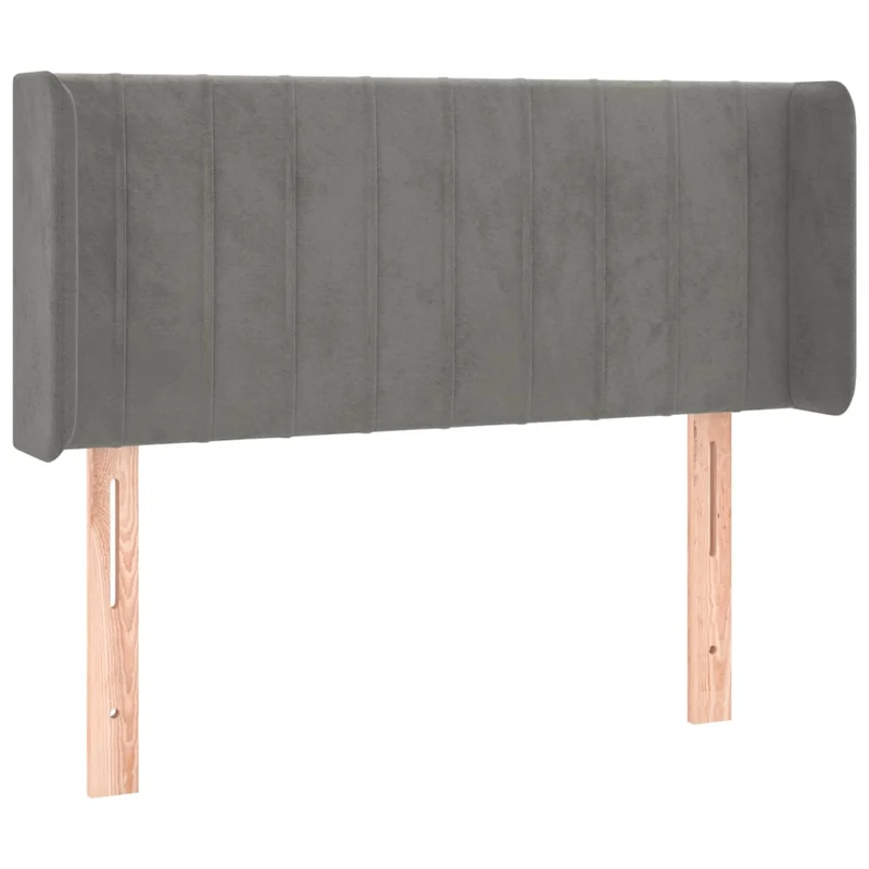 Tête de lit accessoire couchage chambre à coucher meuble à LED 103 x 16 x 78/88 cm tissu velours gris clair TDL0201414
