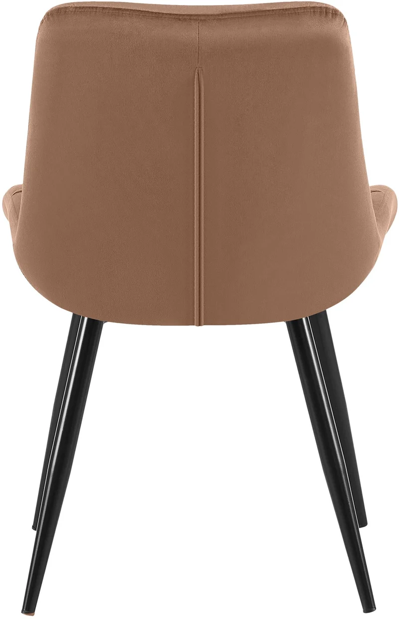 Chaises de salle à manger x2 en velours marron cadre en métal noir confort & élégance intemporelle 10_0007461