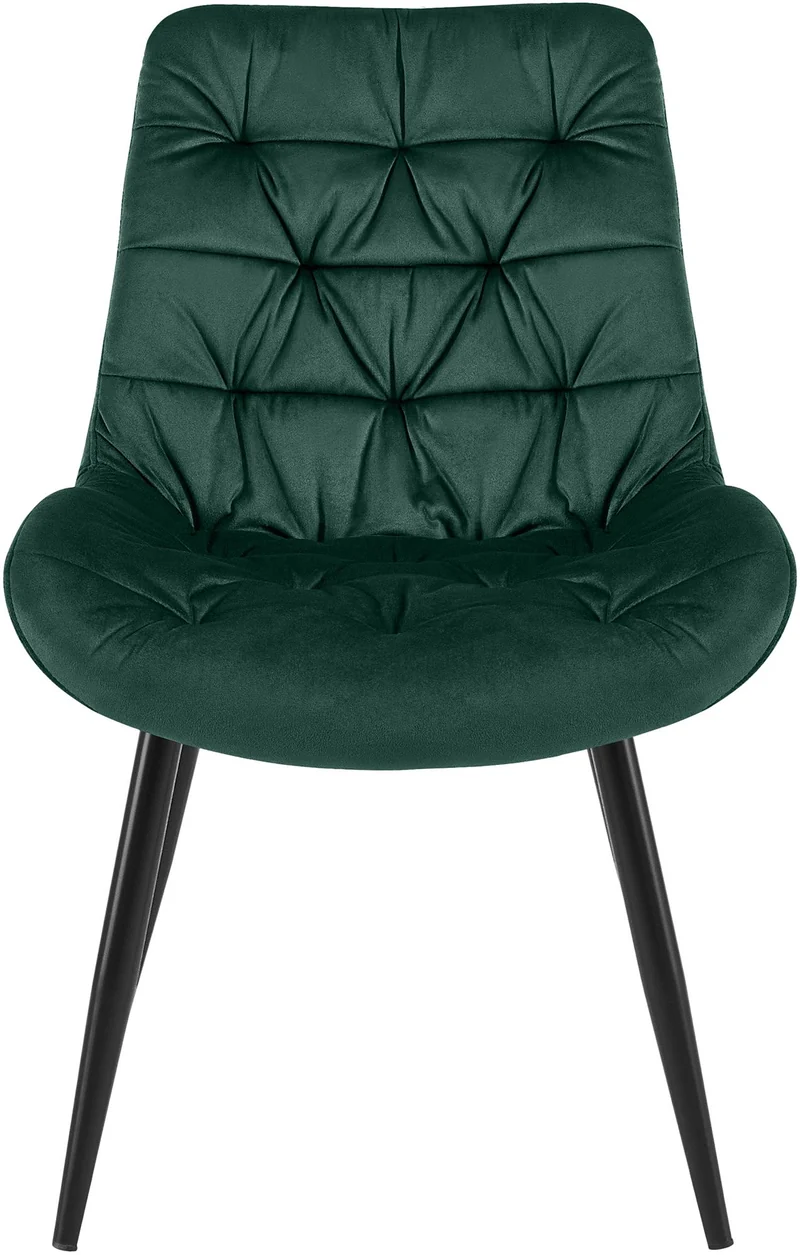 Chaise de salle à manger x1 en velours vert cadre en métal noir confort & élégance intemporelle 10_0007228