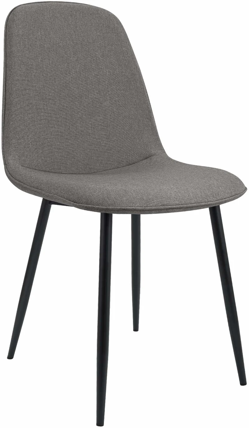 Chaise de salle à manger x1 élégante et minimaliste en tissu gris clair cadre en métal noir 10_0007640