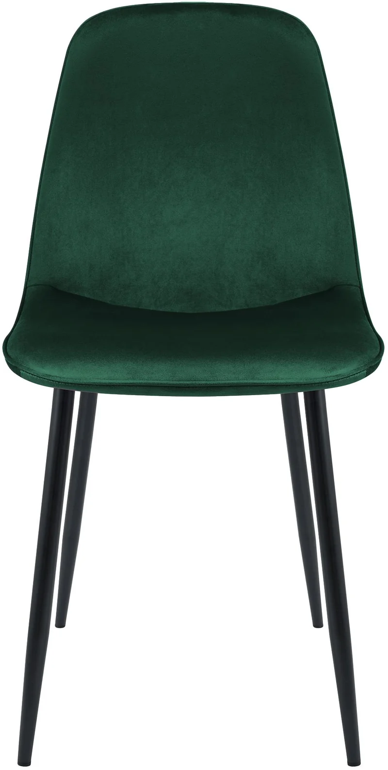 Lot de 2 chaises de salle à manger élégantes et minimalistes en velours vert cadre en métal noir 10_0007359