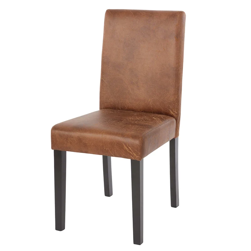 Chaise de salle à manger cuisine en tissu faux suède pieds en bois foncés design moderne 04_0002326
