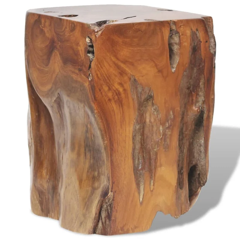 Tabouret assise support de plantes 30 x 30 x 40 cm en bois de teck massif brun DEC026334