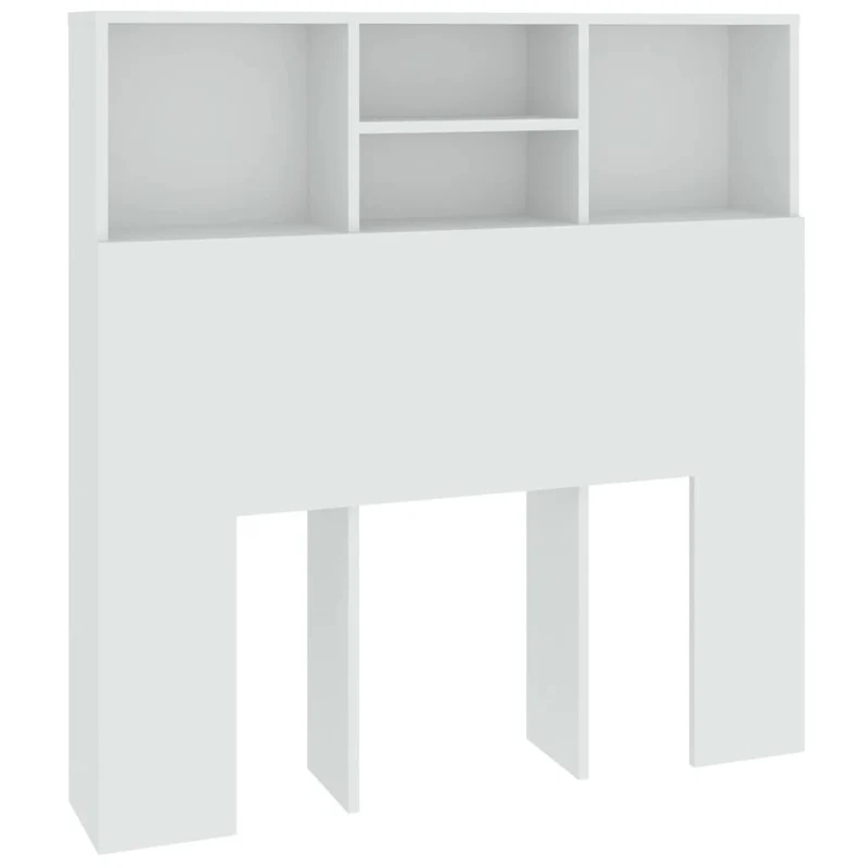 Tête de lit avec rangement accessoire de lit table de chevet étagère 100 x 19 x 103,5 cm MDF blanc TDL0200111