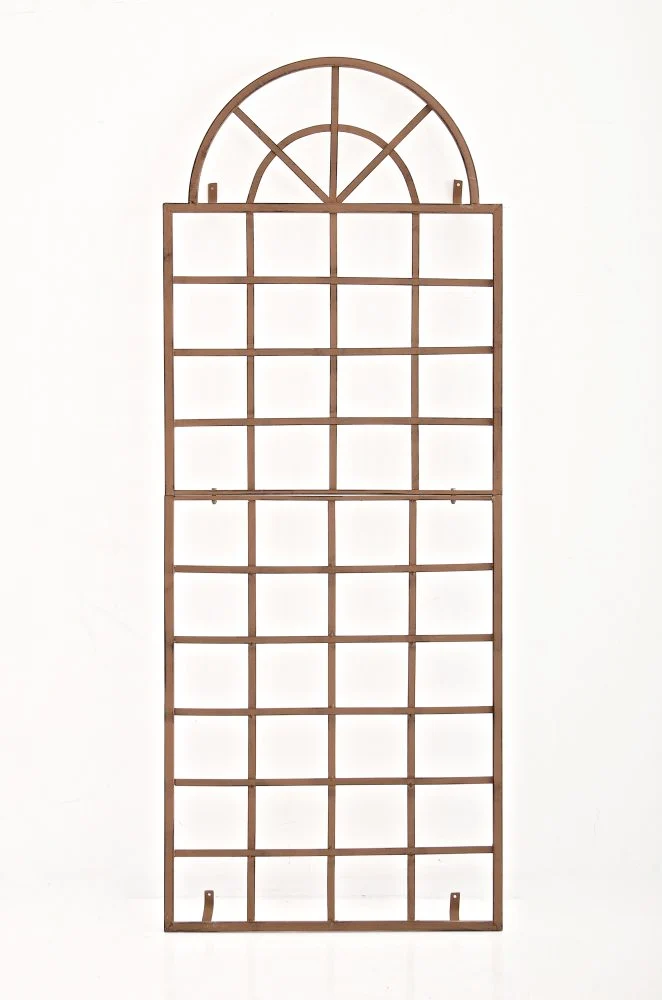 Treillage tuteur mural 180 x 70 cm décoration de jardin plantes grimpantes en métal marron vielli 10_0003905