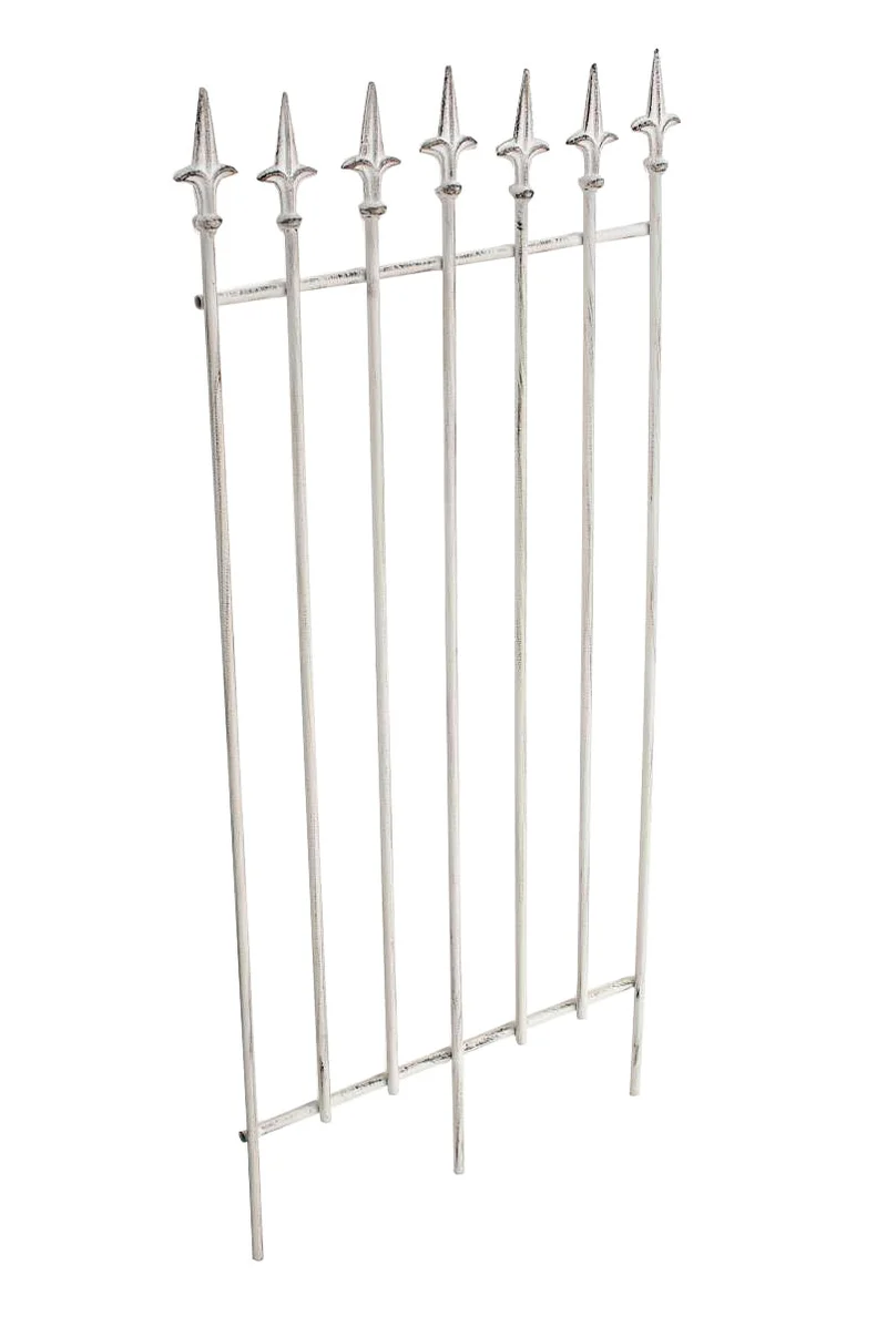 Treillis support pour plantes grimpantes décoration de jardin en métal blanc vieilli 10_0003872