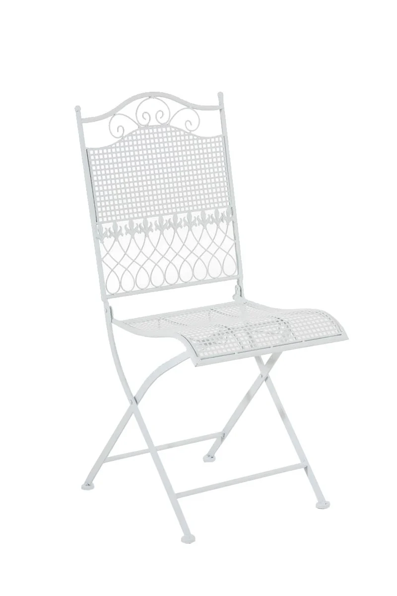 Chaise de jardin en fer forgé blanc MDJ10025