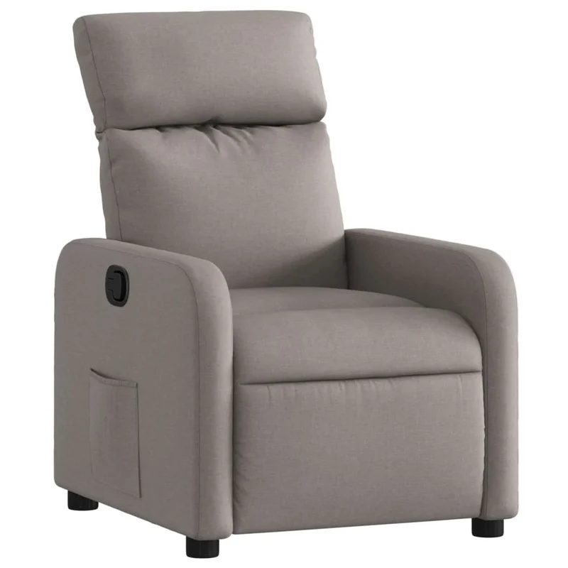 Fauteuil relax TV rembourrage confortable fonction d'inclinaison manuelle en tissu taupe DEC028191