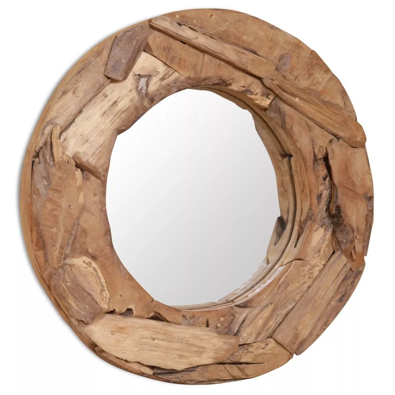 Miroir décoratif rond Teck 60 cm DEC022669
