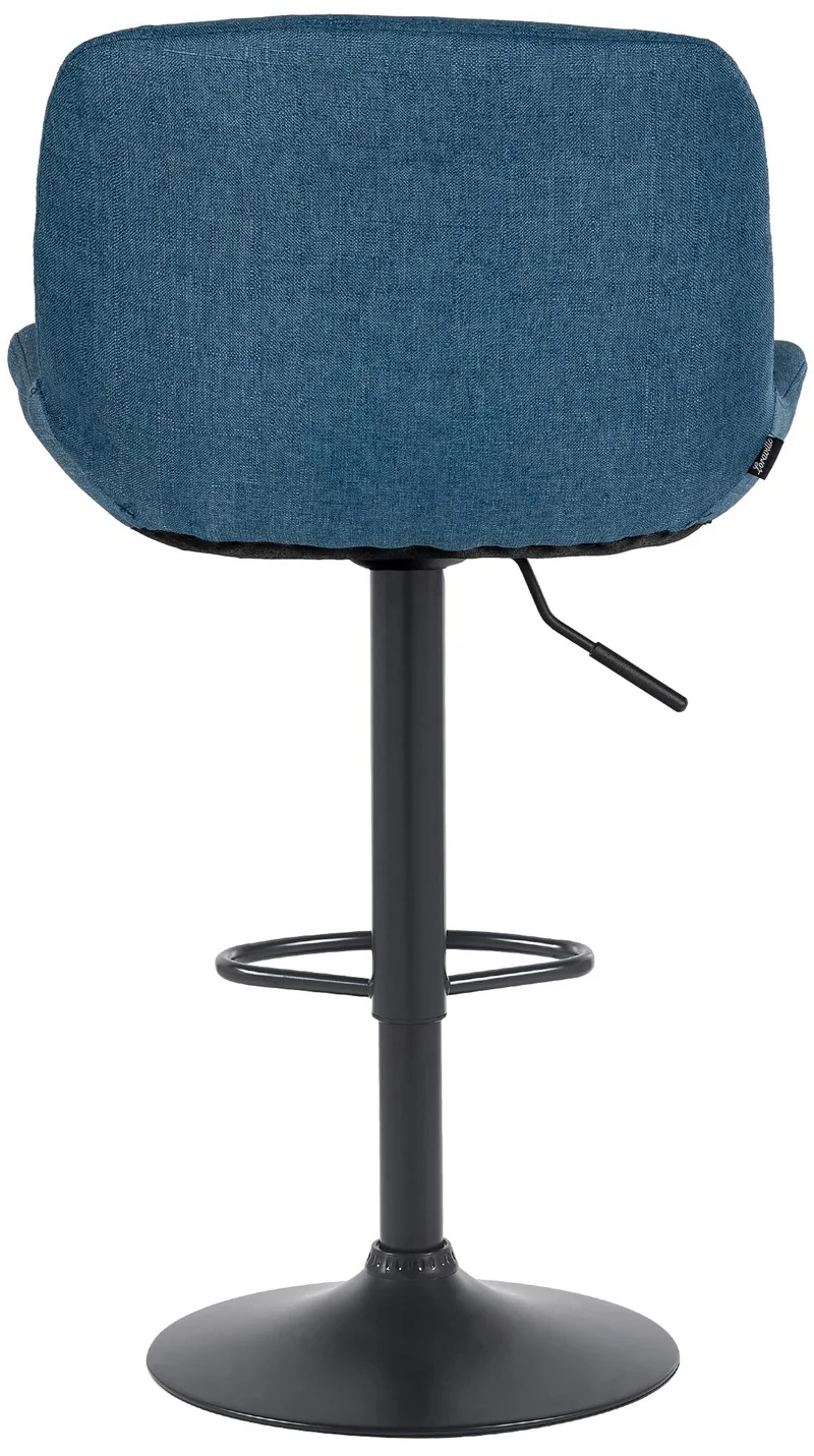 Lot de 2 tabourets de bar réglable en hauteur et rotatif repose-pieds en tissu bleu cadre en métal noir 10_0006419