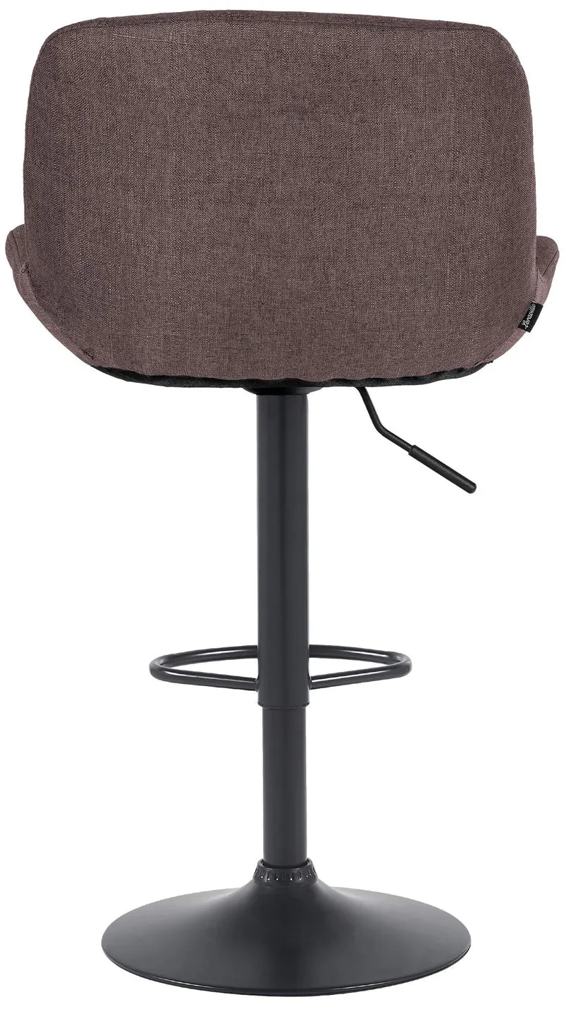 Lot de 2 tabourets de bar réglable en hauteur et rotatif repose-pieds en tissu marron cadre en métal noir 10_0006245