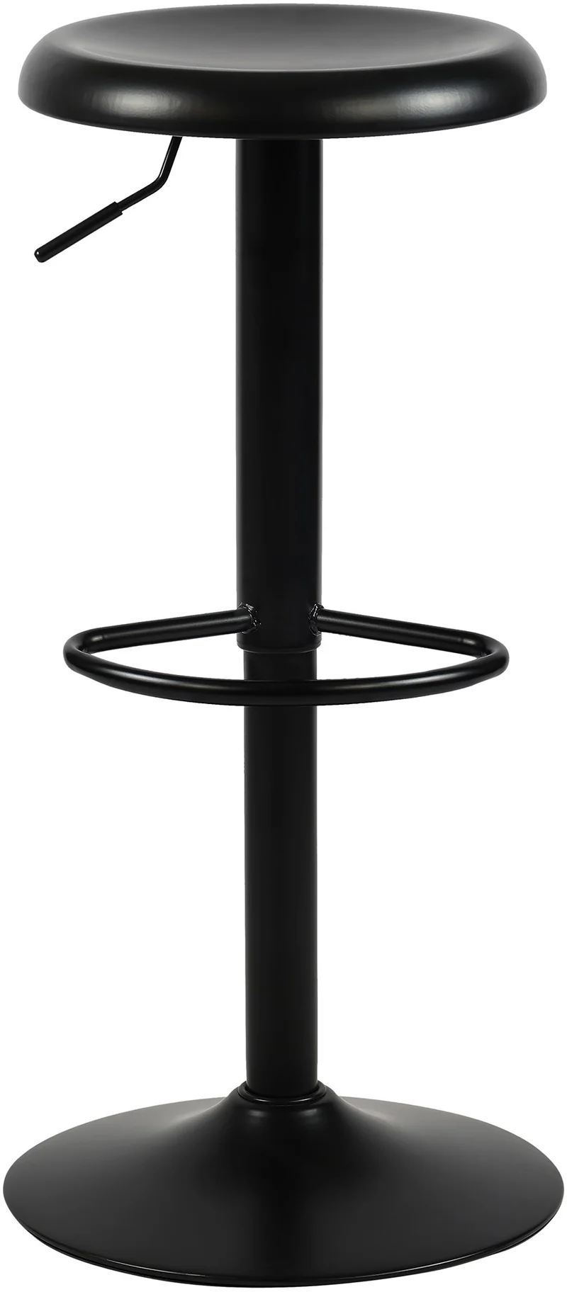 Tabouret de bar x1 hauteur réglable avec repose-pieds design moderne en métal noir 10_0005777