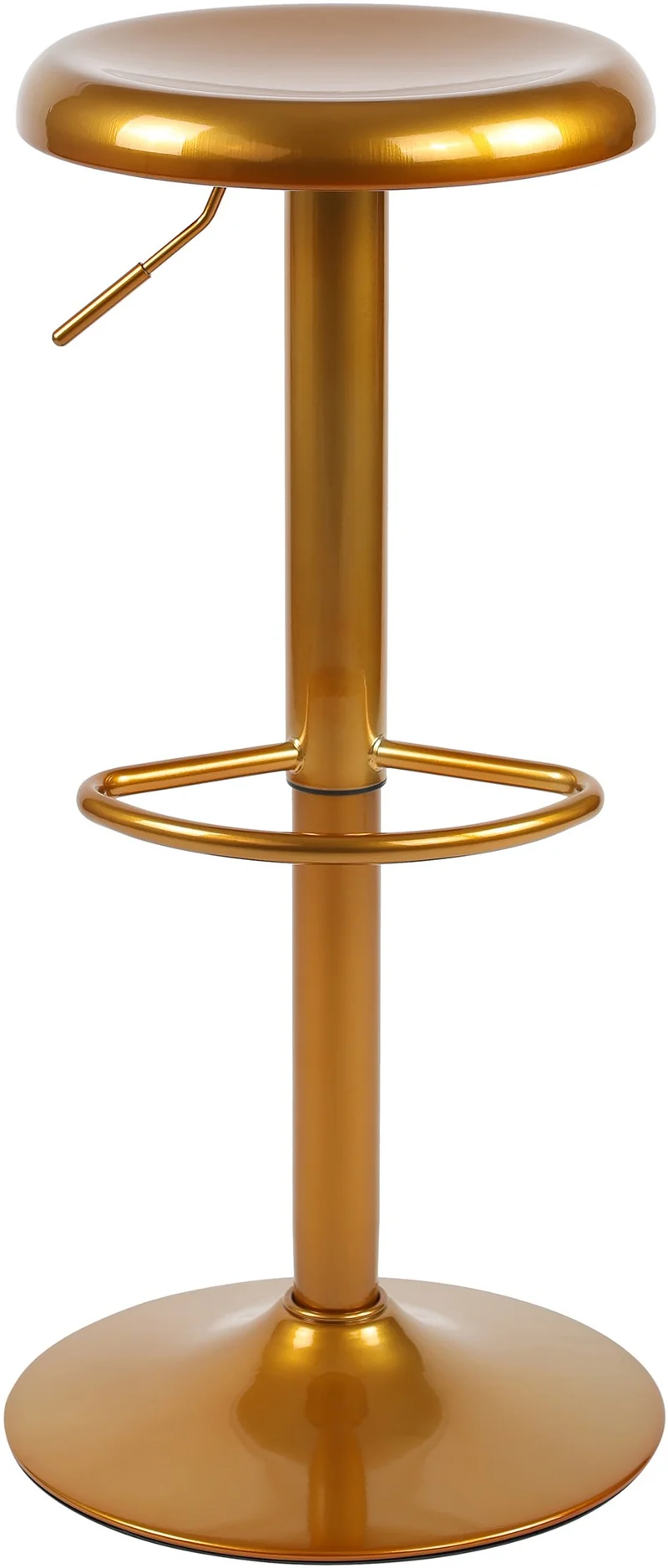 Tabouret de bar x1 hauteur réglable avec repose-pieds design moderne en métal doré 10_0005776