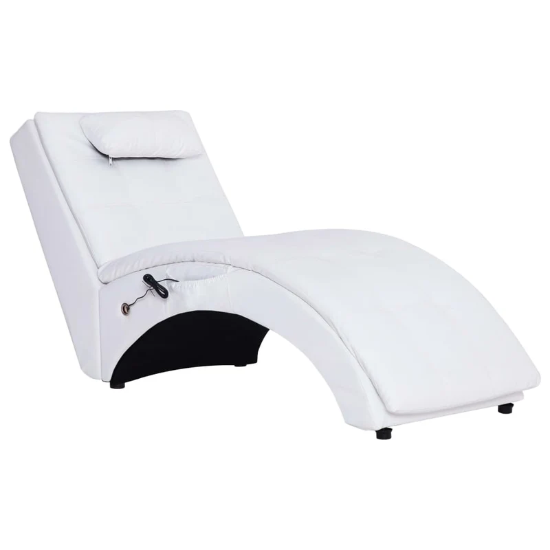 Méridienne chaise longue pour intérieur fonction massage en PVC blanc DEC026129