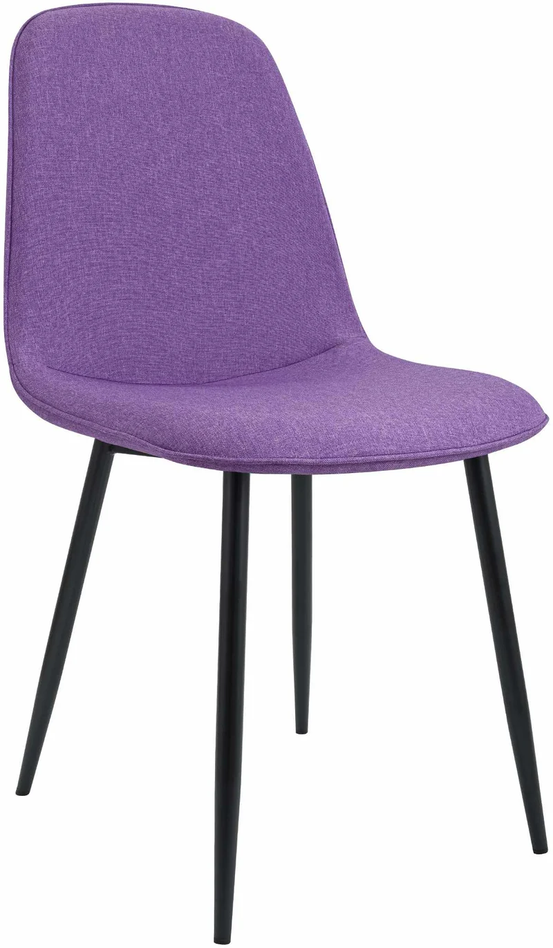 Chaise de salle à manger cuisine x1 design moderne en tissu violet cadre en métal noir 10_0007164