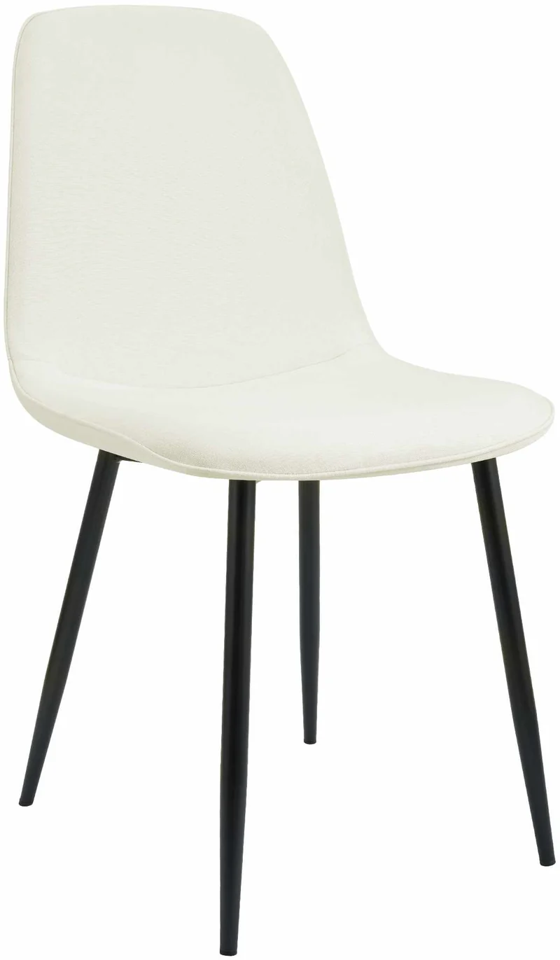 Chaise de salle à manger cuisine x1 design moderne en tissu crème cadre en métal noir 10_0007159
