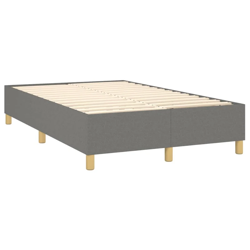 Sommier à lattes sur pieds cadre de lit 120x200 cm tissu gris foncé TDL0207145