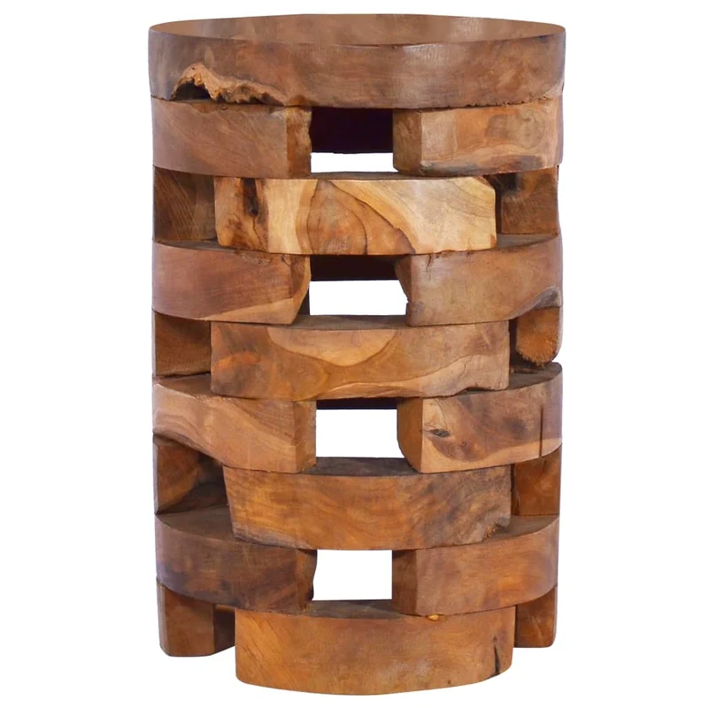 Table de chevet fabriqué à la main 30 x 30 x 45 cm bois de teck massif marron DEC032899