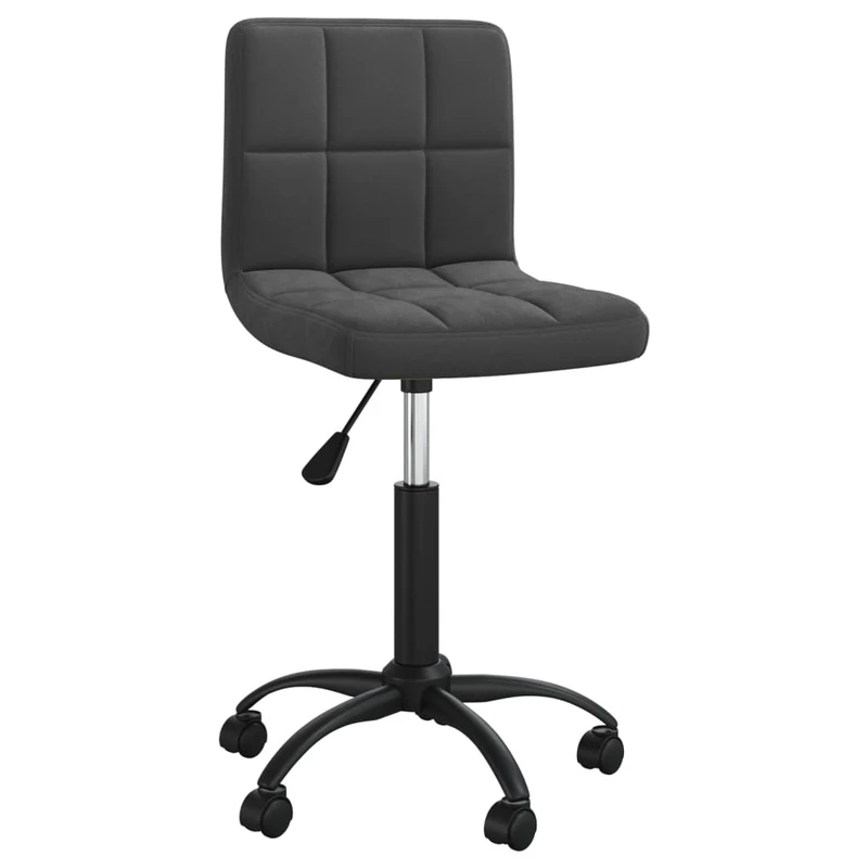 Chaise tabouret sur roulettes pivotant haureur réglabe en velours noir et acier DEC025122