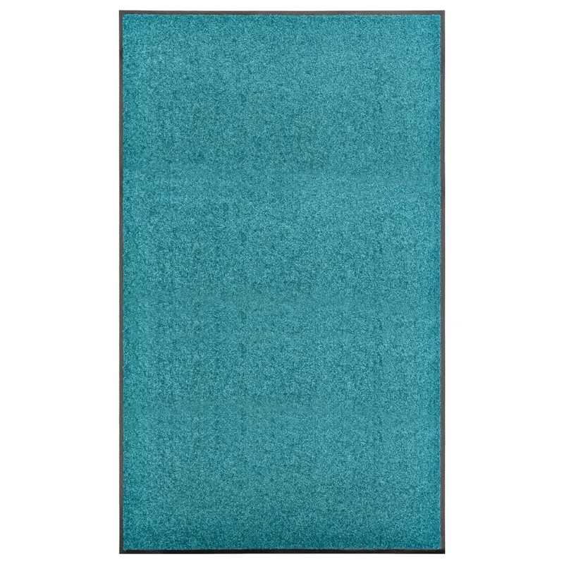 Paillasson lavable 90 x 150 cm polyamide turquoise PVC antidérapant DEC040617
