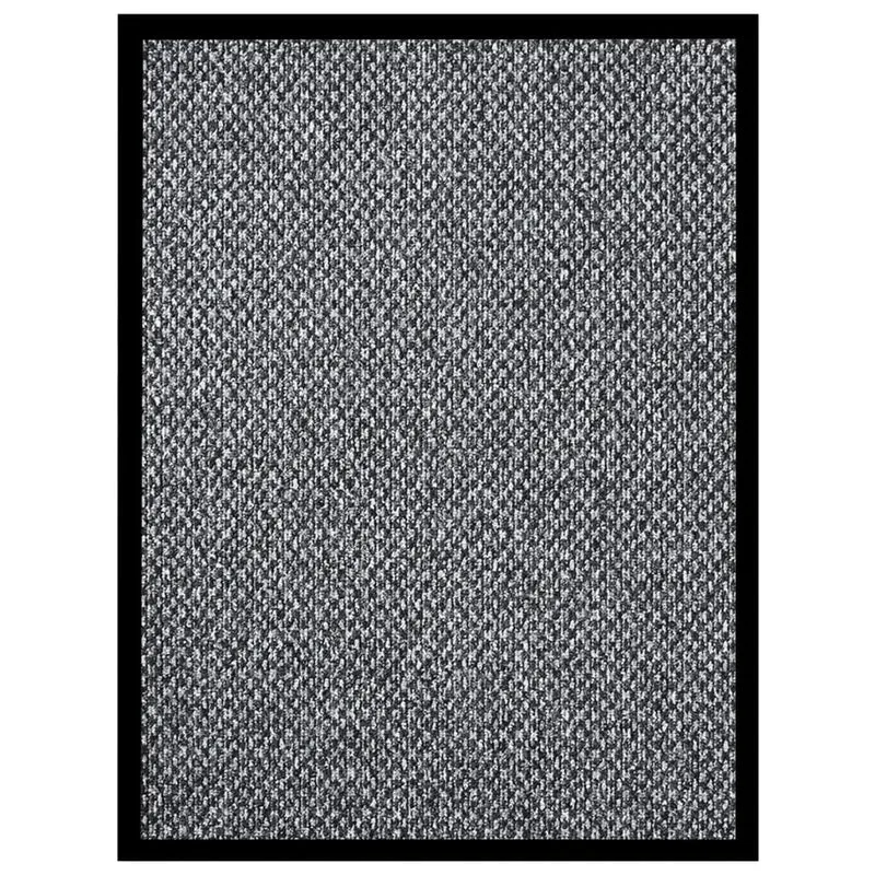 Paillasson de porte d'entrée 60 x 80 cm PP gris et vinyle dessous antidérapant DEC040595