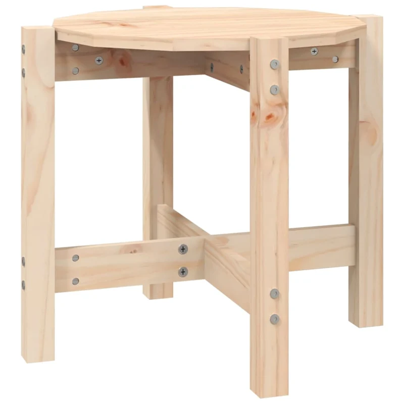 Table d'appoint classique Ø 52,5 x 45 cm bois massif de pin non traité DEC040223
