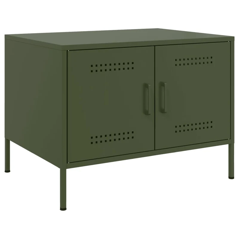 Table basse avec 2 compartiments 68 x 50 x 50,5 cm acier vert DEC040199