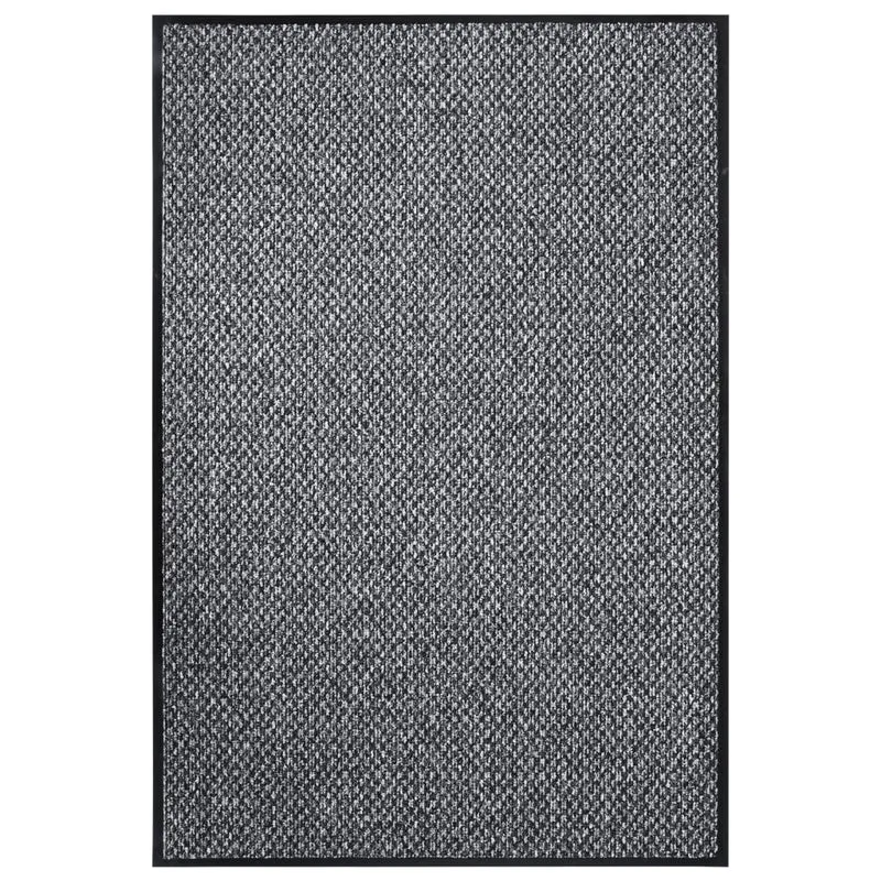 Paillasson de porte d'entrée 80 x 120 cm PP gris et vinyle antidérapant DEC040597