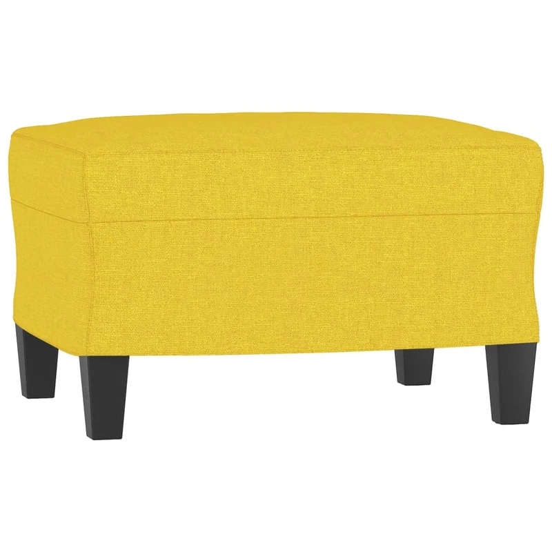 Repose-pieds tabouret 60 x 50 x 41 cm tissu jaune et contreplaqué DEC030366