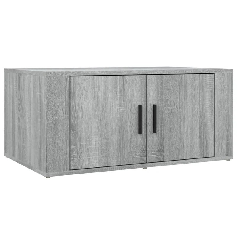 Table basse avec 2 compartiments 80 x 50 x 36 cm bois d'ingénierie gris DEC040088
