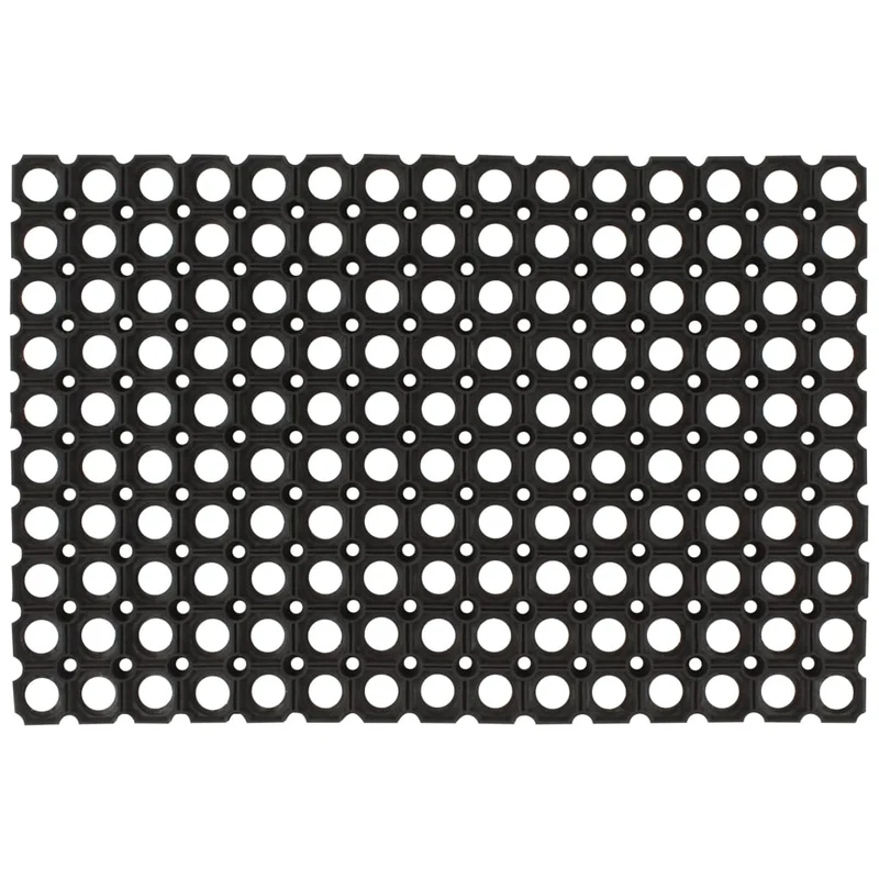 Paillasson rectangulaire 40 x 60 cm caoutchouc noir DEC040647