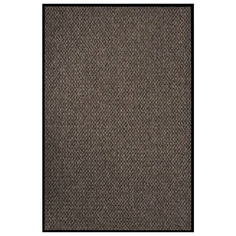 Paillasson de porte d'entrée 80 x 120 cm PP beige et vinyle antidérapant DEC040590