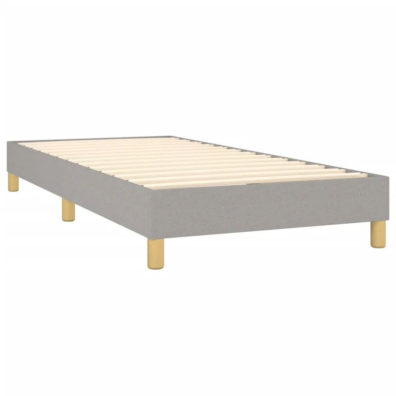 Sommier à lattes sur pieds cadre de lit 90x190 cm tissu gris clair TDL0207162