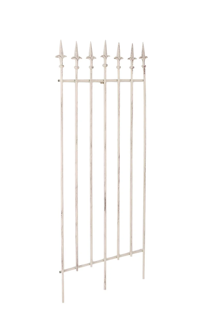 Treillis support pour plantes grimpantes décoration de jardin en métal crème vieilli 10_0003877