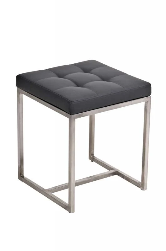 Tabouret bas assise repose-pieds en PVC et acier inoxydable hauteur 47 cm 10_0001216
