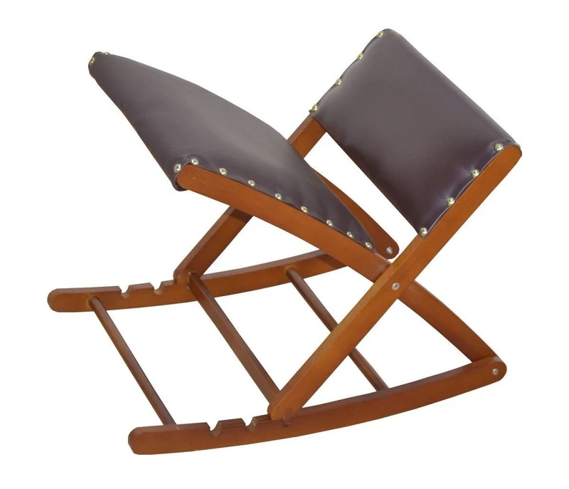 Tabouret / repose-pieds jambes balançoire pliable et réglable en bois massif TABO05008
